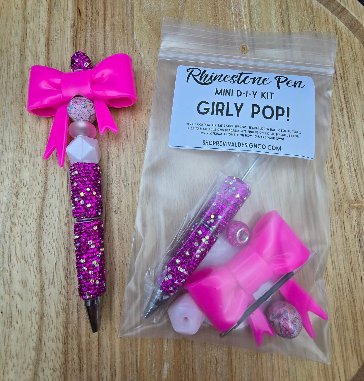 Mini Rhinestone Pen DIY Kit - Girly Pop
