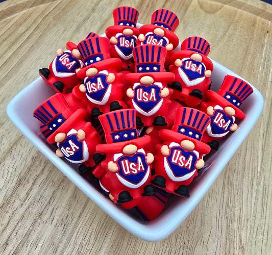 3D USA Gnome - Silicone Focal Bead