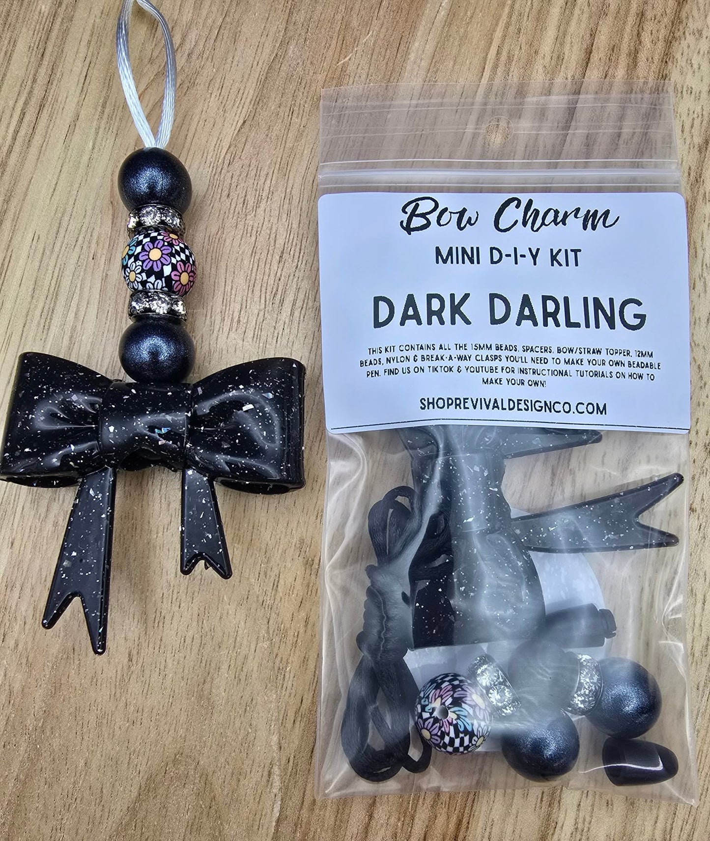 Mini Bow Charm DIY Kit - Dark Darling