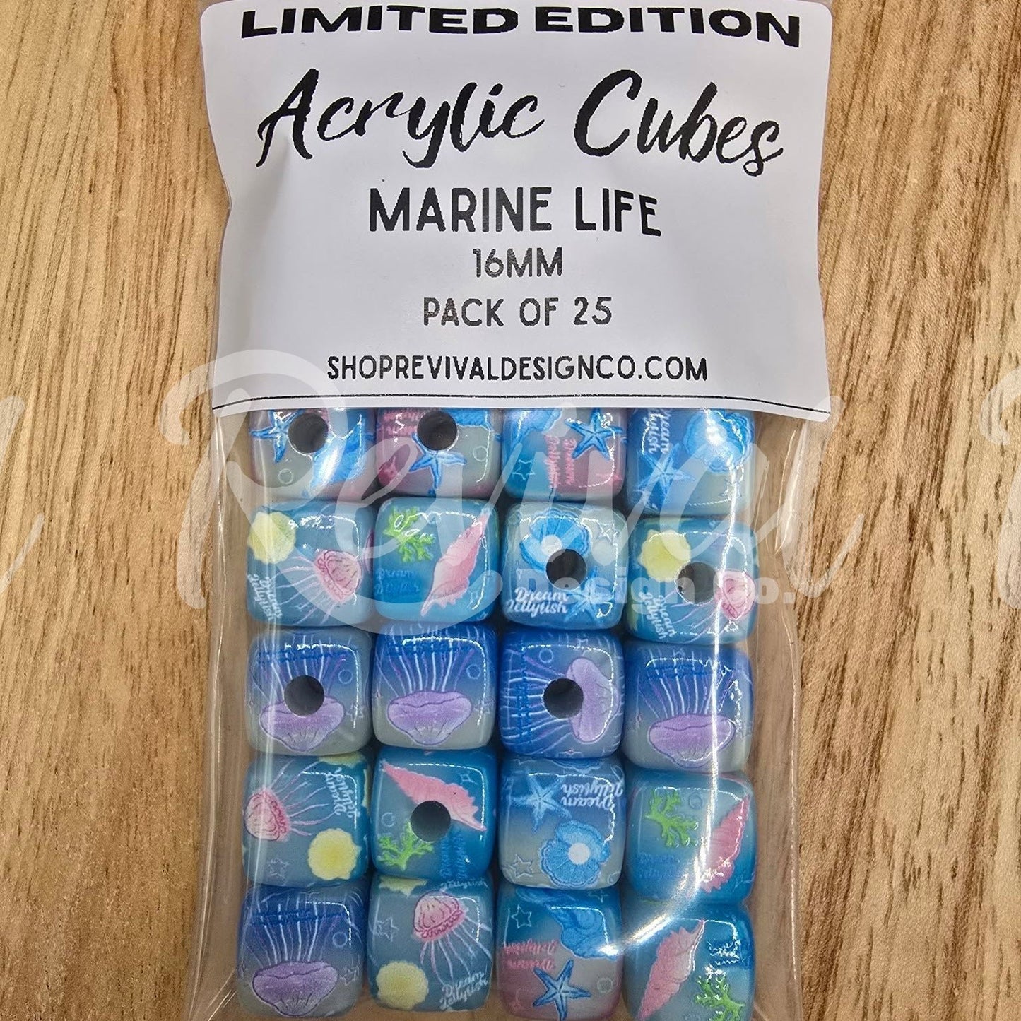 Marine Life - 16mm Acrylic Cubes (Pack of 15)