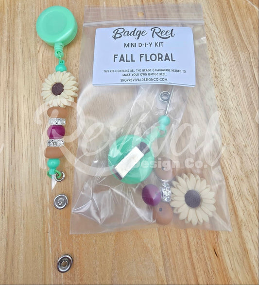 *Limited Edition* Mini DIY Badge Reel Kit - Fall Floral