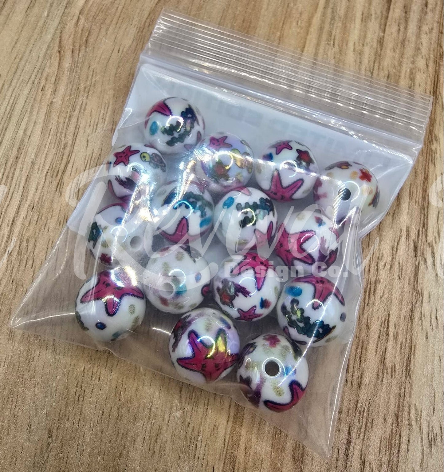 Pink Starfish - 16mm Acrylic (Pack of 15)