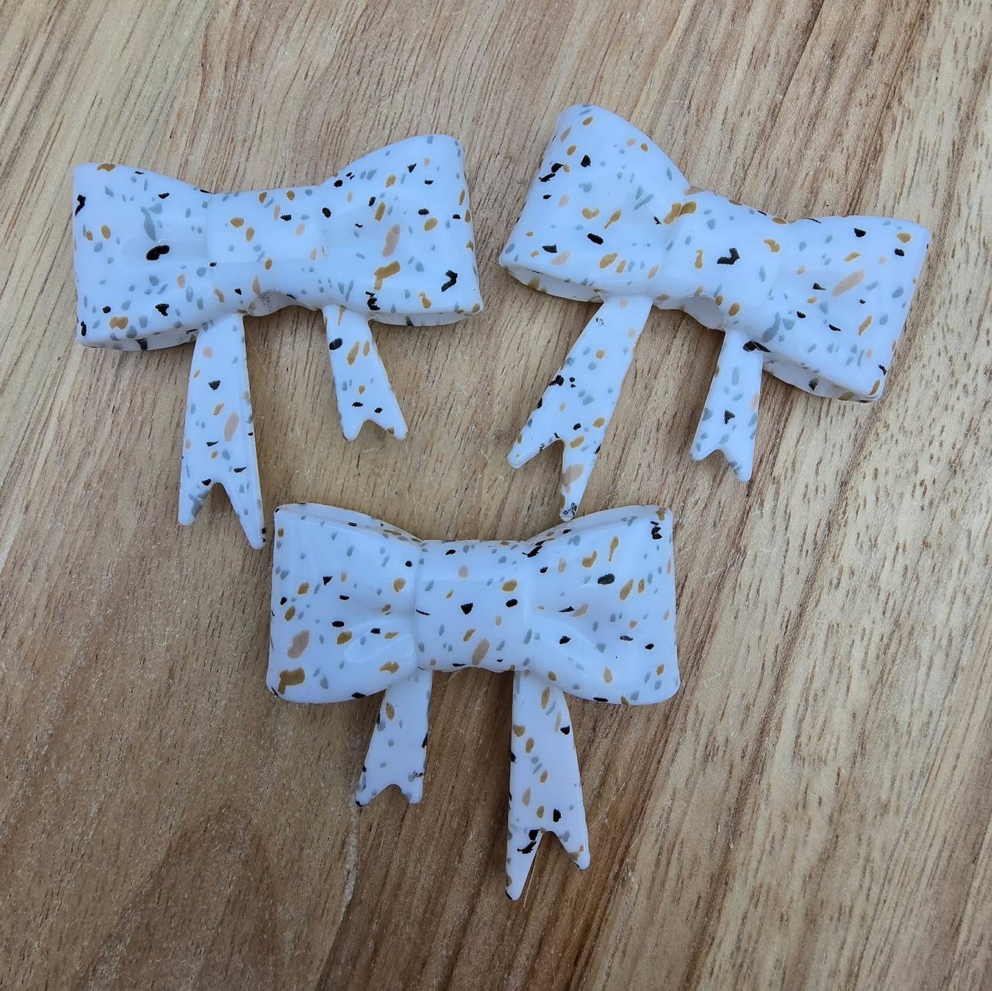 Natural Terrazzo - Silicone Bow Focal/Straw Topper
