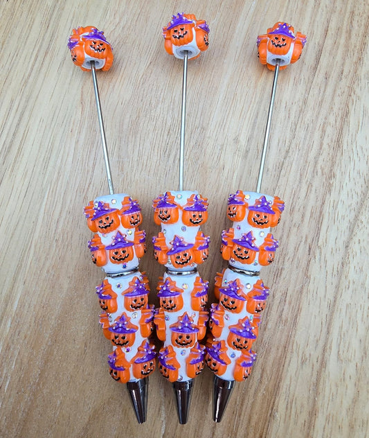 Rhinestone Beadable Pen - Pumpkin Party