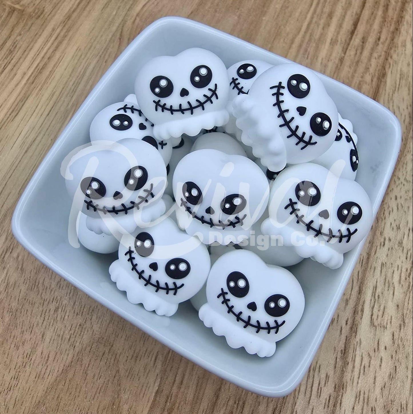 3D Skull Candied - Silicone Focal Bead