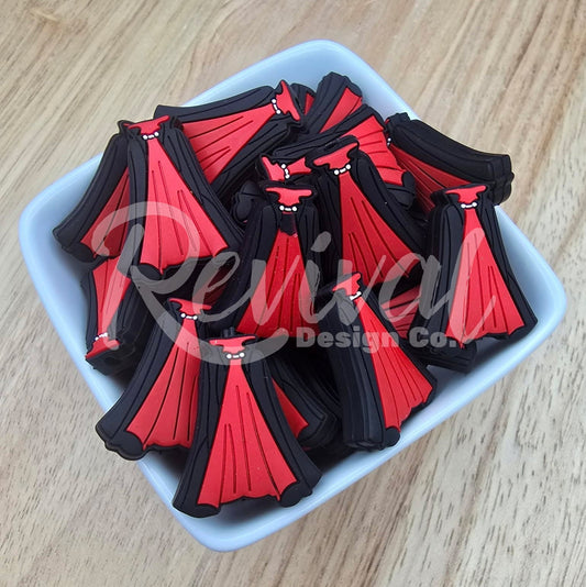 3D Crimson Cape - Silicone Focal Bead