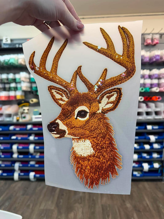 Faux Embroidered Deer - Screen Print