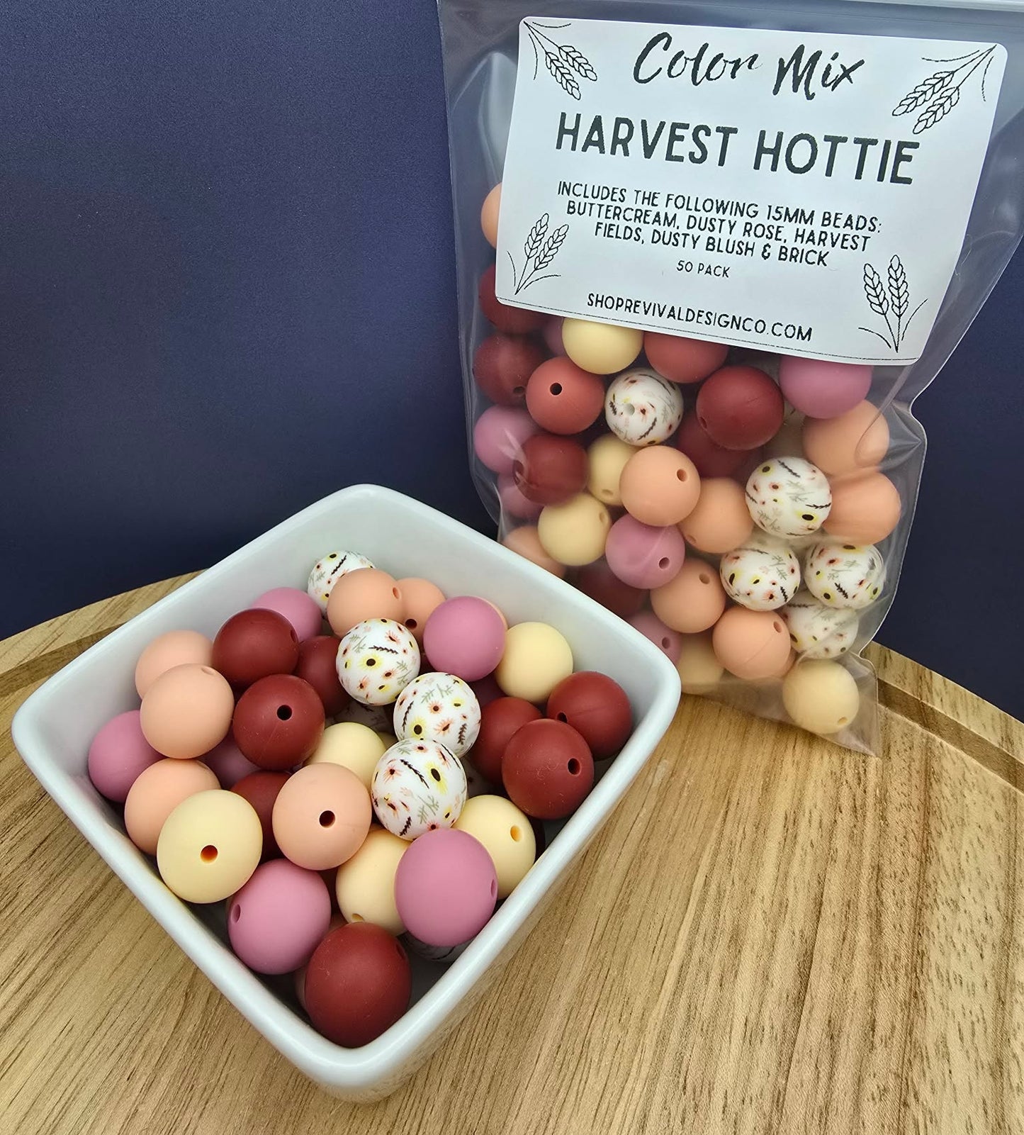 Harvest Hottie Color Mix - 15mm Silicone Beads - 50 Pack