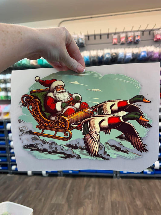 Duck Santa - Screen Print