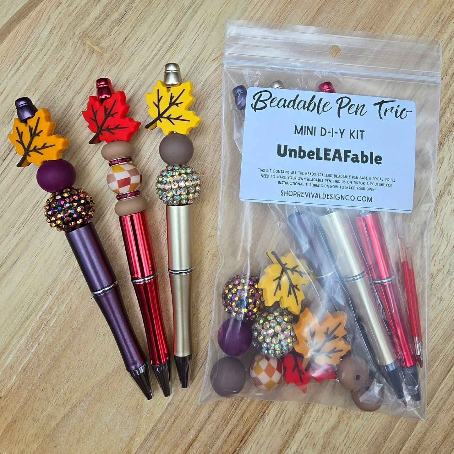 Mini Beadable Pen Trio DIY Kit - UnbeLEAFable