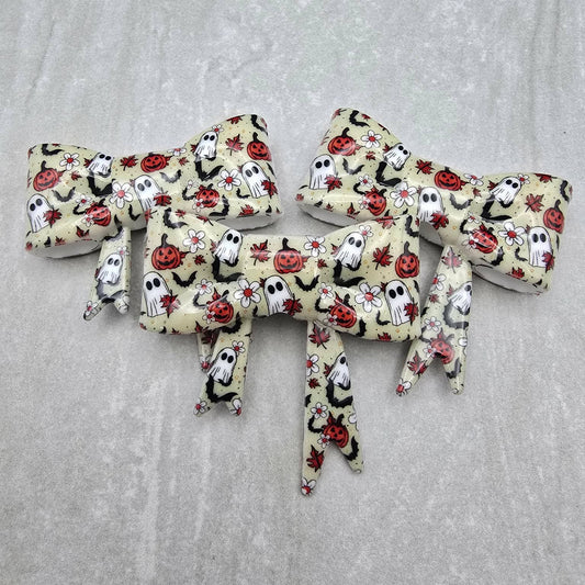 Ghostly Giggle - Silicone Bow Focal/Straw Topper