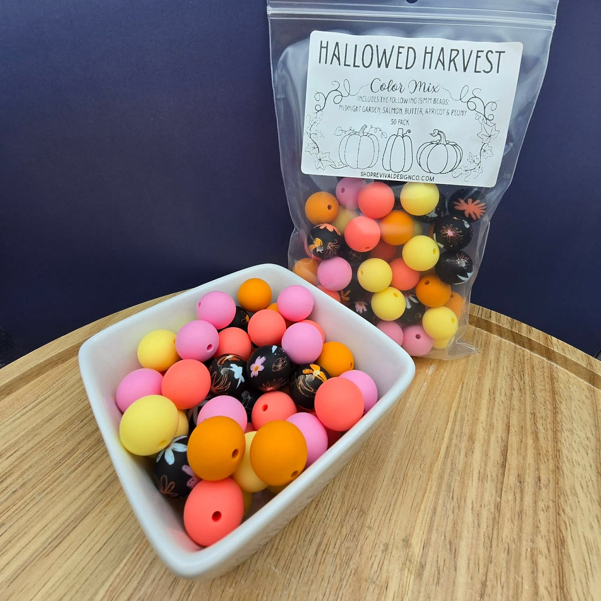 Hallowed Harvest Color Mix - 15mm Silicone Beads - 50 Pack