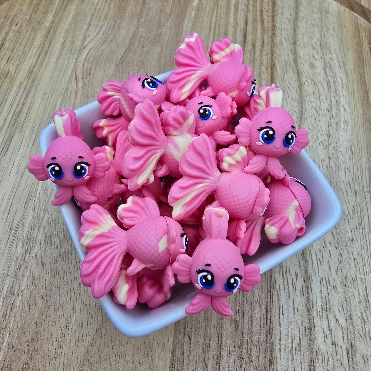 3D Pink Fancy Goldfish - Silicone Focal Bead