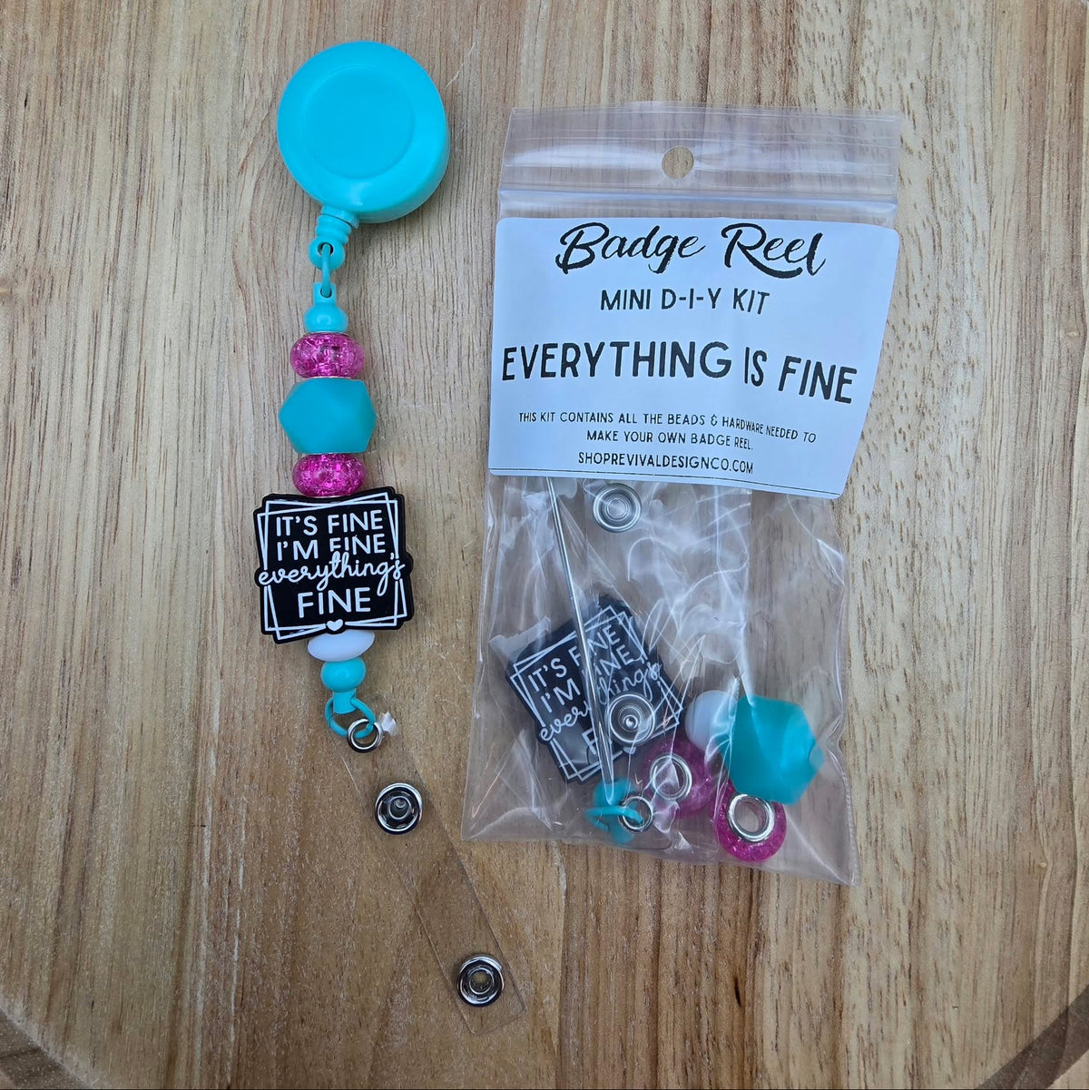 Mini DIY Badge Reel Kit - Everything is Fine