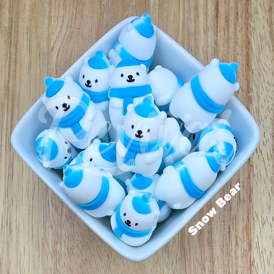 Snow Bear - Silicone Focal Bead