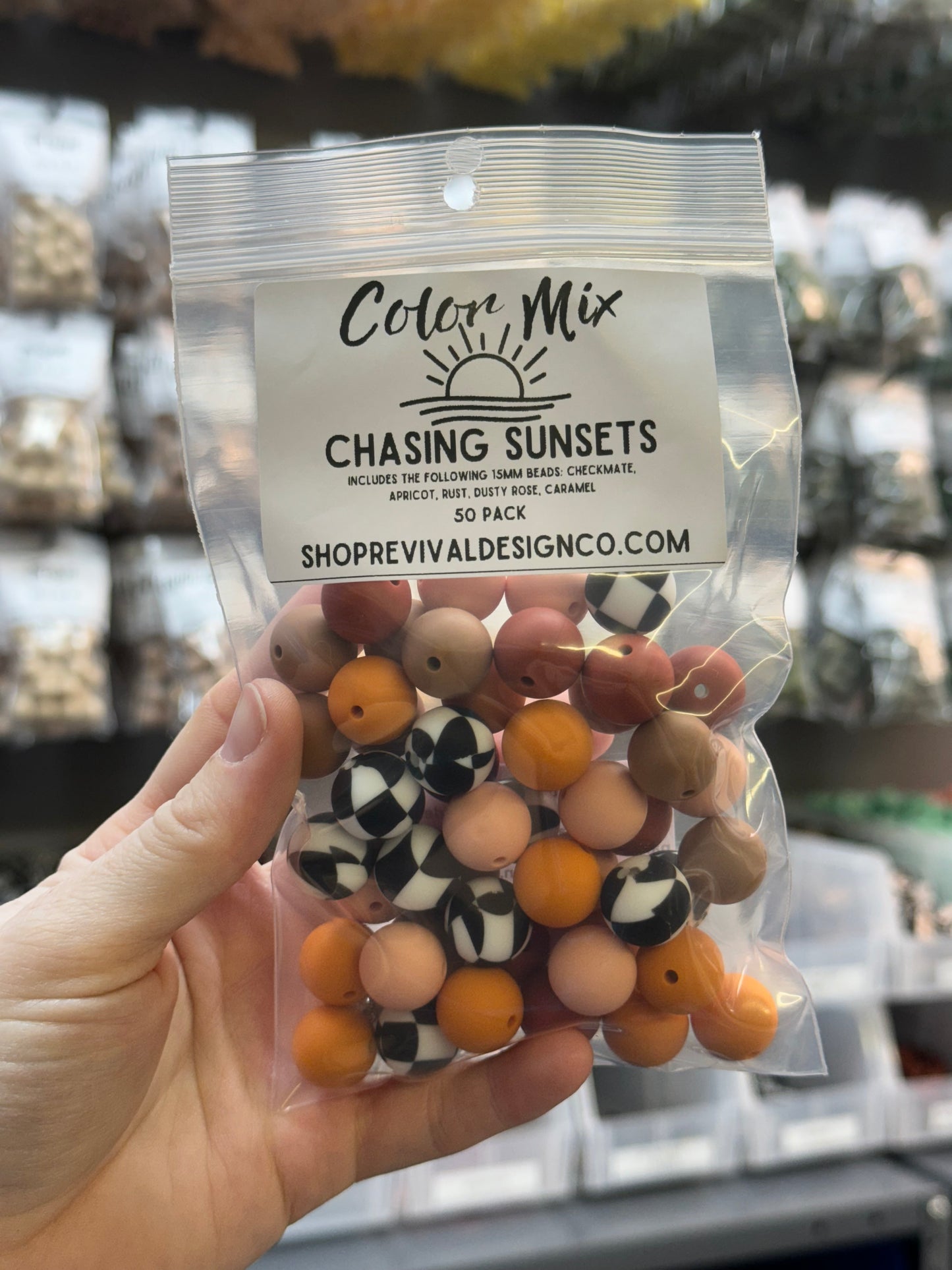 Chasing Sunsets Color Mix - 15mm Silicone Beads - 50 Pack