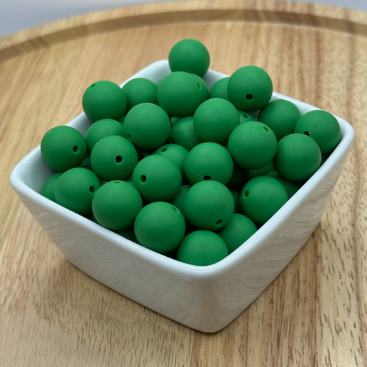 15mm Solid Color Silicone Bead - Leafy Green