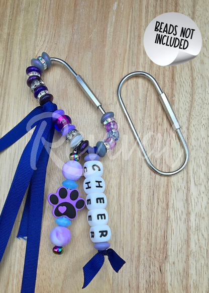Beadable Bag Charm Bar - Carabiner Clip (33x88mm)