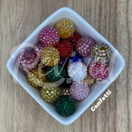 Confetti Mix - Rhinestone Bead Color Mix (25 Pack)