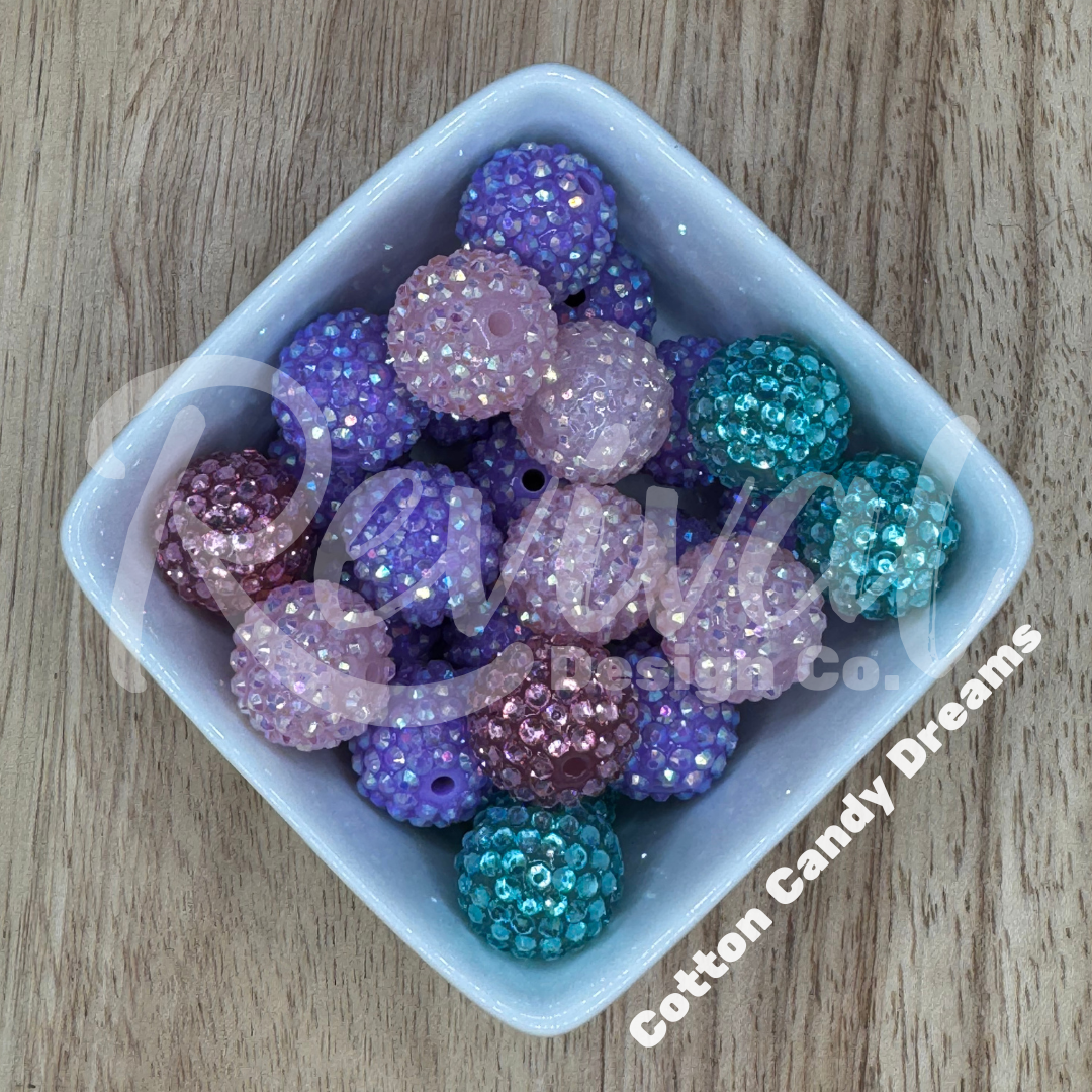 Cotton Candy Dreams - 20mm Rhinestone Bead Color Mix (Pack of 25)