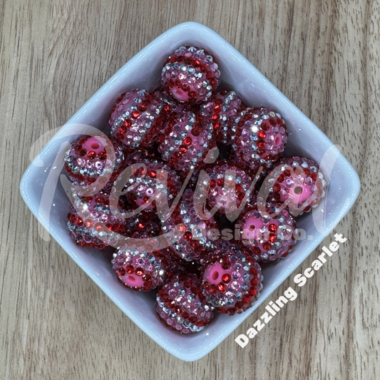 Dazzling Scarlet - Rhinestone Beads (Pack of 25)