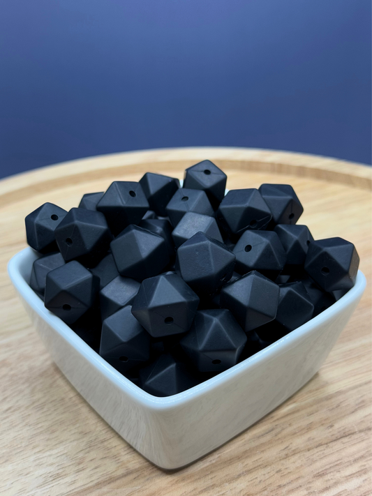 Black - 14mm Silicone Hexagon