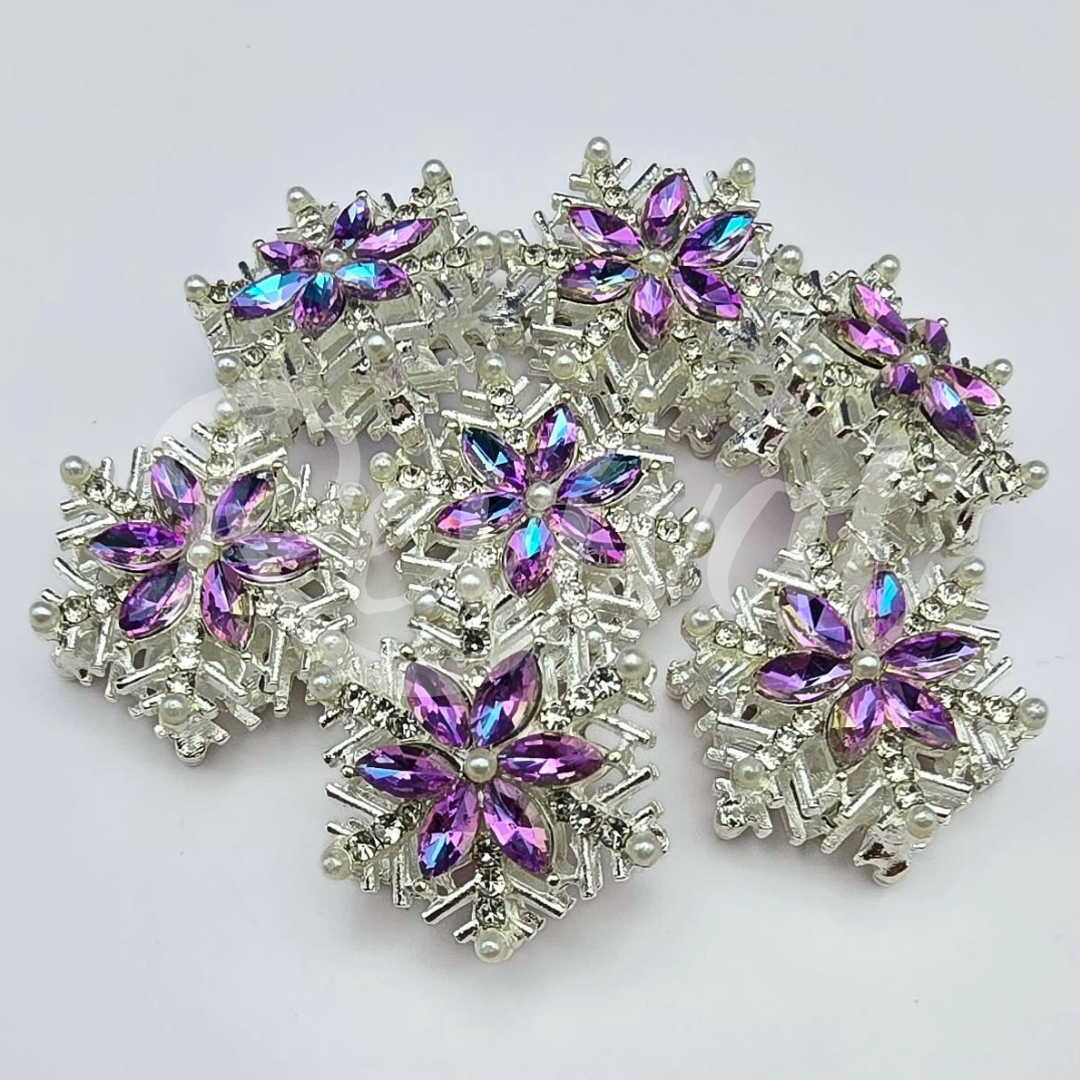 Fancy Rhinestone Snowflake - Purple