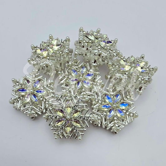 Fancy Rhinestone Snowflake - Silver