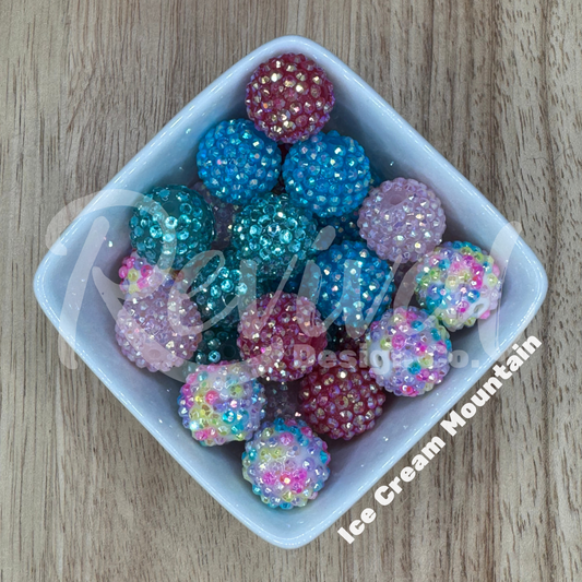 Ice Cream Mountain - Rhinestone Bead Color Mix (Pack of 25)