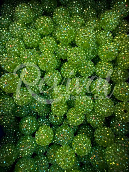 20mm Rhinestone - Green Apple