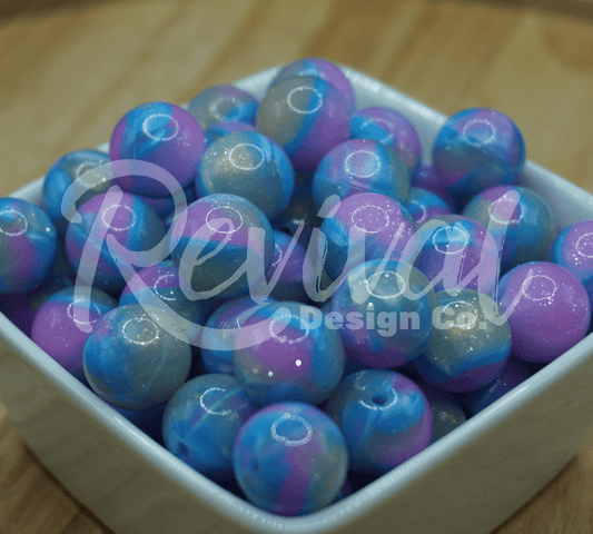 Jellyfish Fields - 15mm Glitter Jelly Silicone Bead