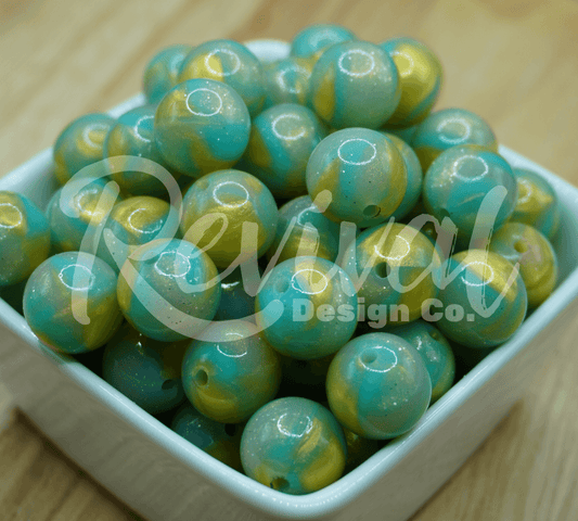 Shenanigan Shimmer - 15mm Glitter Jelly Silicone Bead