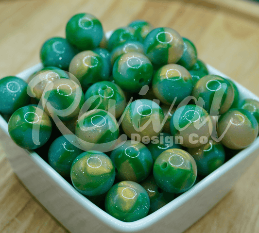 Holi-Daze - 15mm Glitter Jelly Silicone Bead