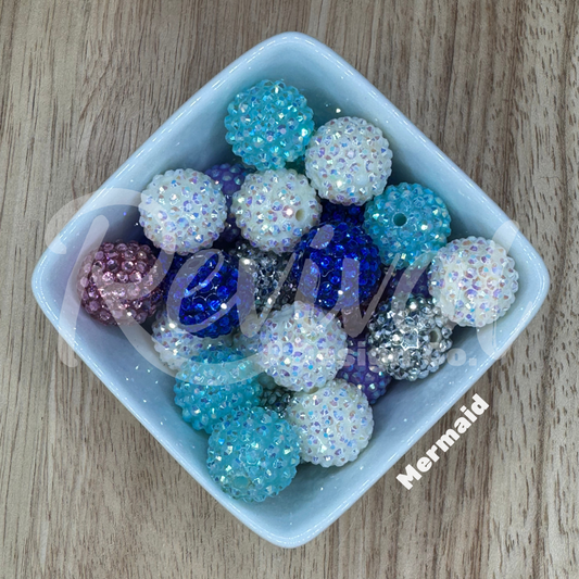 Mermaid Mix - Rhinestone Bead Color Mix (Pack of 25)