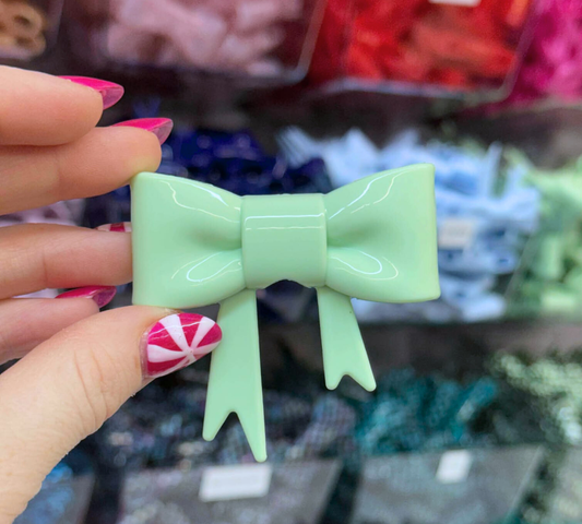 Mint - Silicone Bow Focal/Straw Topper