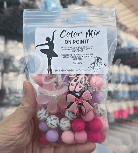 On Pointe Color Mix - Focals & 15mm Silicone Beads - 50 Pack
