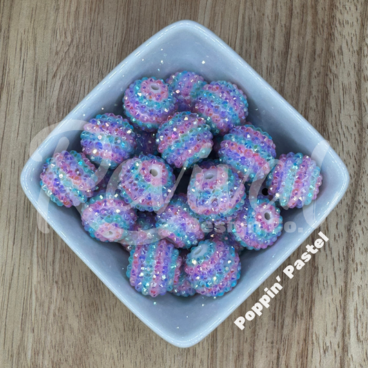 Poppin' Pastel - Rhinestone Beads (Pack of 25)