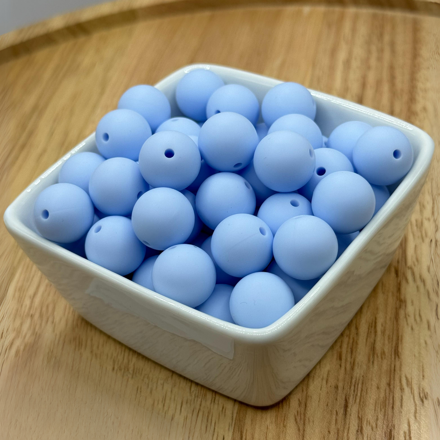 15mm Solid Color Silicone Bead - Pastel Blue