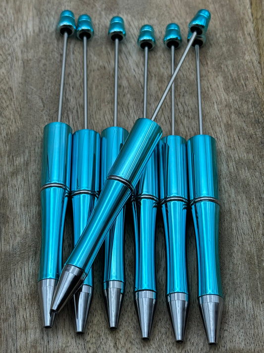 Metallic Aqua - Beadable Pen Base