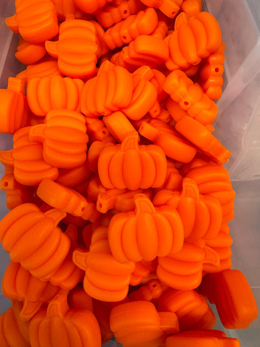 Orange Pumpkin - Silicone Focal Bead