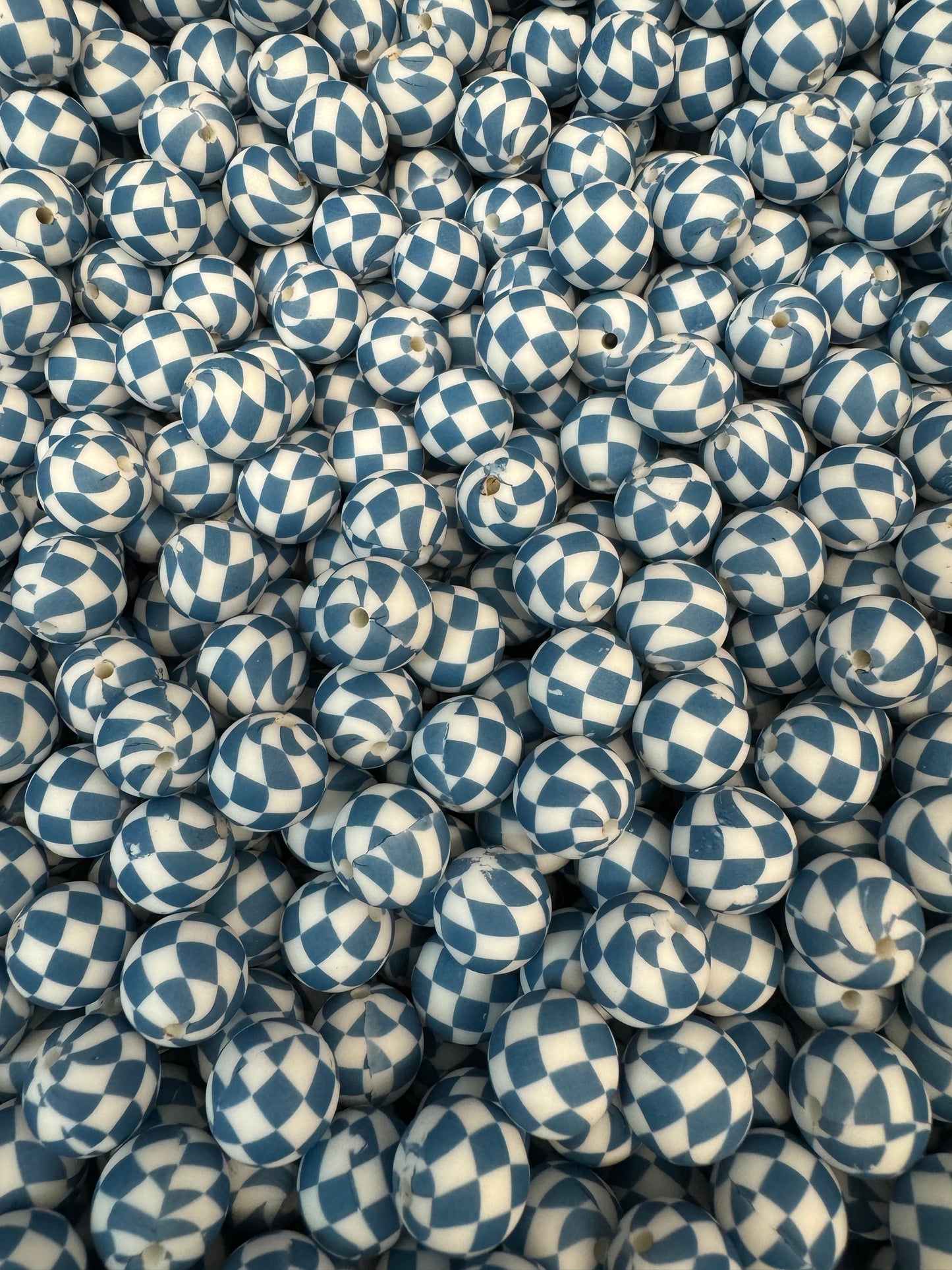 15mm Patterned Silicone Bead - Murphy's Check - Revival