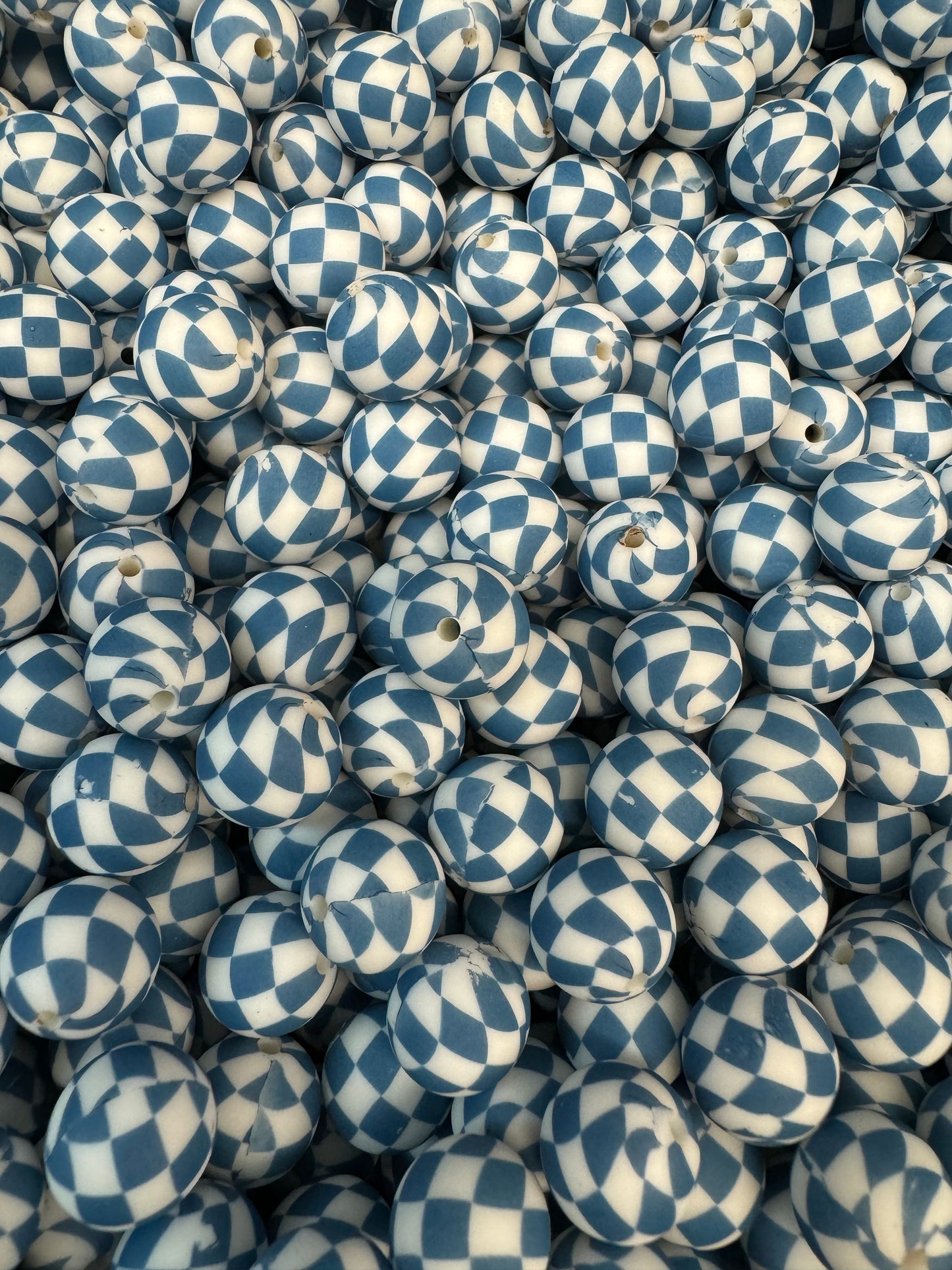 15mm Patterned Silicone Bead - Murphy's Check - Revival