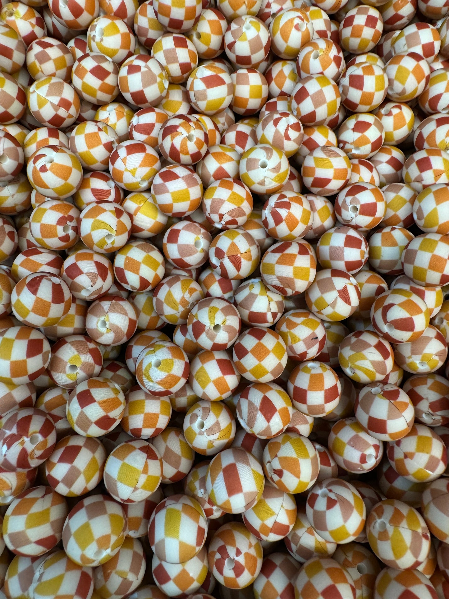 15mm Patterned Silicone Bead - Murphy's Check - Fall