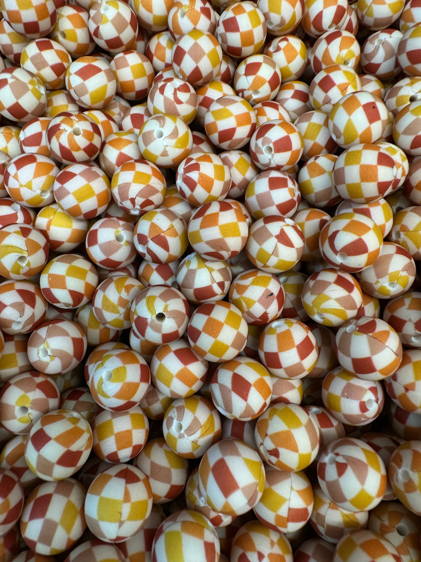 15mm Patterned Silicone Bead - Murphy's Check - Fall