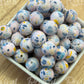 15mm Patterned Silicone Bead - Among The Wild Flowers