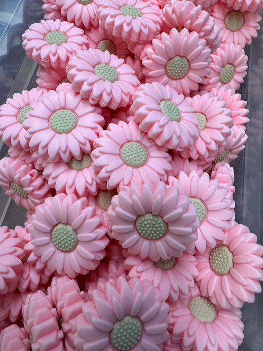 Soft Pink Daisy - Silicone Focal Bead