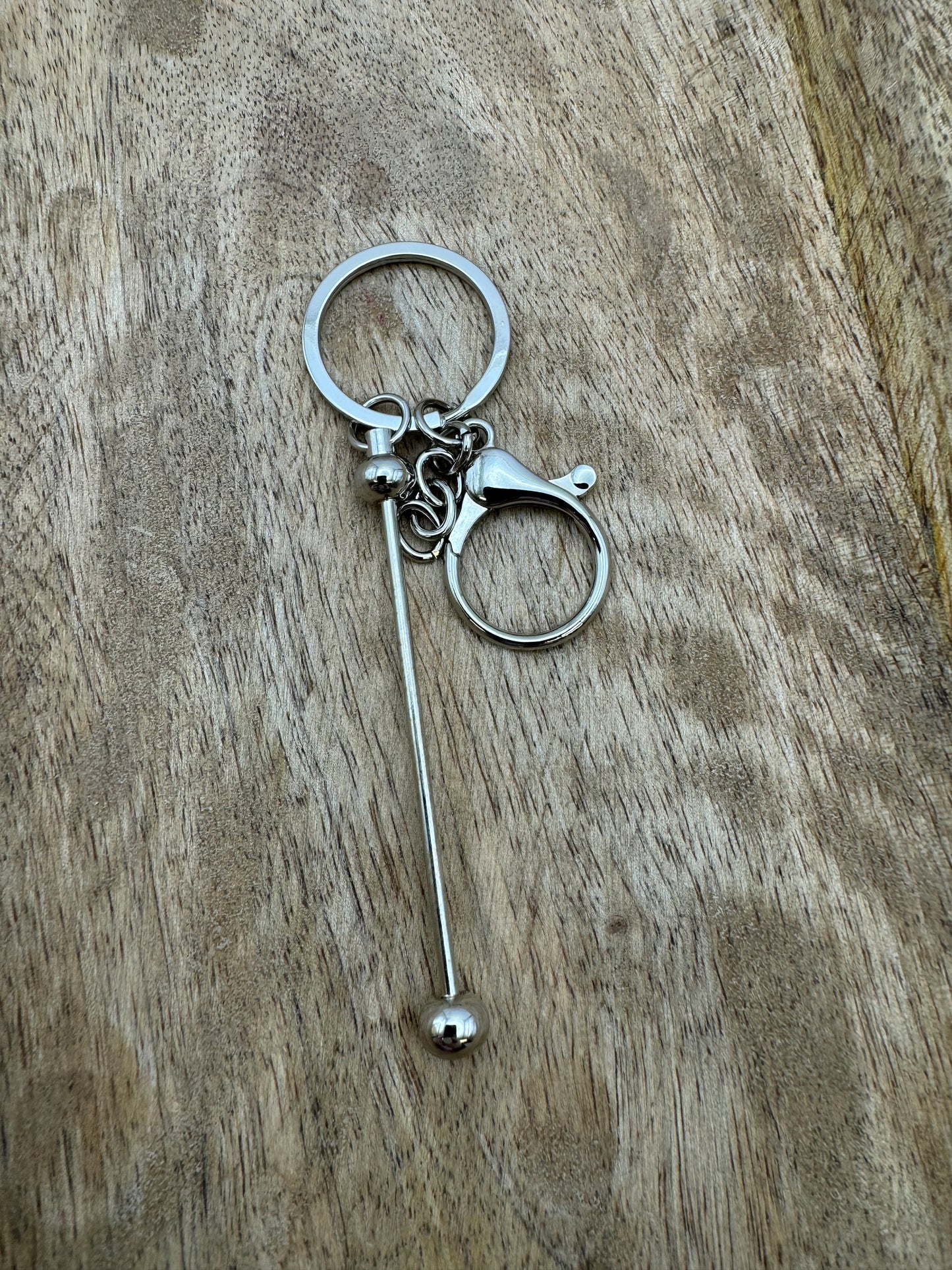 Beadable Bar Keychain - Silver