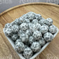 15mm Patterned Silicone Bead - Gray Leopard