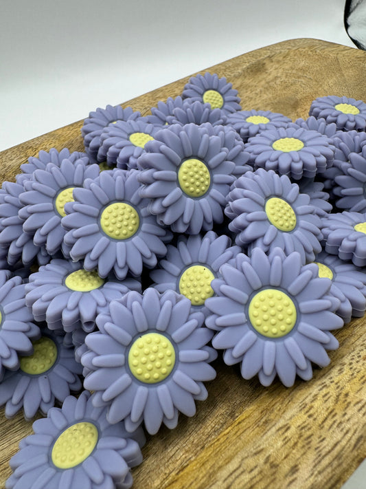 Lavender Daisy - Silicone Focal Bead