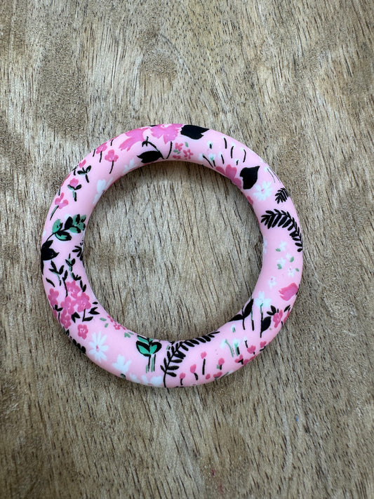 Pink Floral - 65mm Silicone Ring